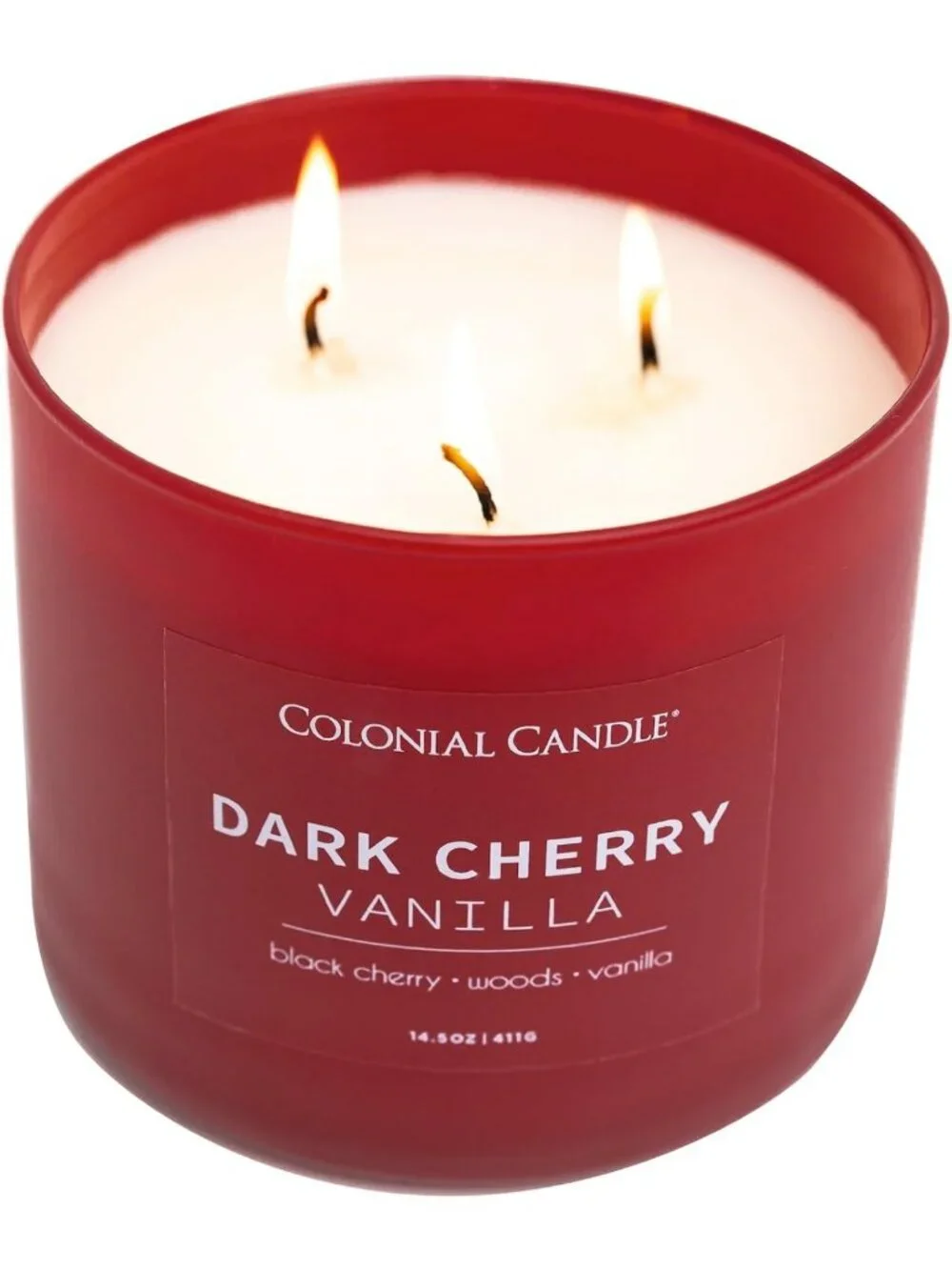 Dark Cherry Vanilla Scented Jar Candle - 3 Wick, 14.5 oz, Long-Lasting Aroma